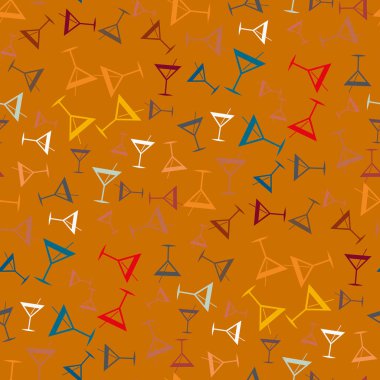 Tropik kokteyller desen, renkli kesintisiz vektör çizim