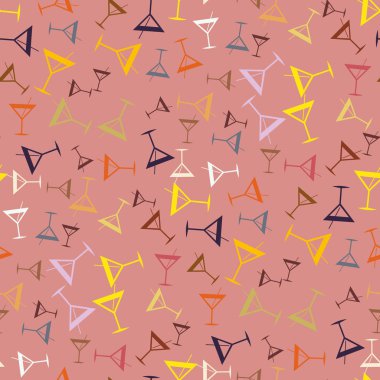 Tropik kokteyller desen, renkli kesintisiz vektör çizim