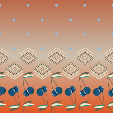 Şirin kiraz seamless modeli. Vektör çizim.