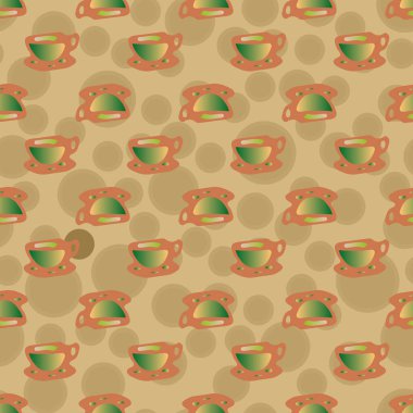 Bardak kahve veya çay arka plan seamless modeli üzerinde noktalı.