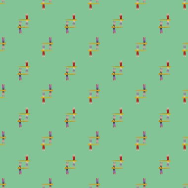 Dekoratif renkli seamless modeli ile şirin yusufçuk