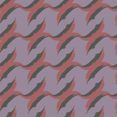 Dekoratif renkli seamless modeli sevimli yunuslar ile