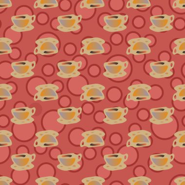 Bardak kahve veya çay arka plan seamless modeli üzerinde noktalı.