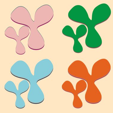 Su sıçramalarına ve parlak renkli boya arka plan üzerinde izole BLOB'lar vektör.