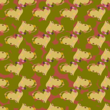 Soyut kalp doodle arka plan için seamless modeli. 