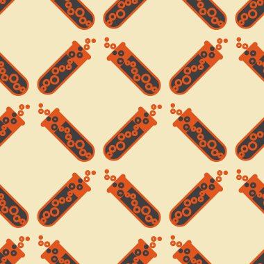 Kimya test tüpleri parlak arka plan üzerinde. Seamless modeli.