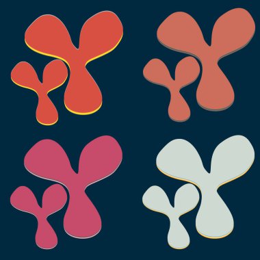 Su sıçramalarına ve parlak renkli boya arka plan üzerinde izole BLOB'lar vektör.