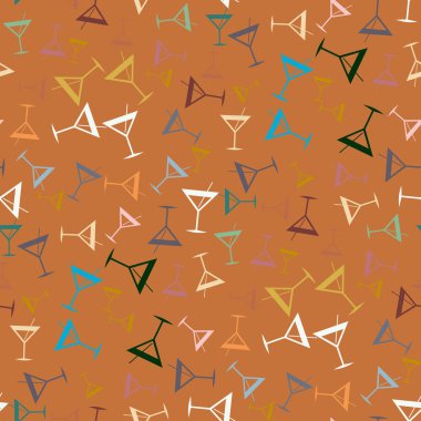 Tropik kokteyller desen, renkli kesintisiz vektör çizim