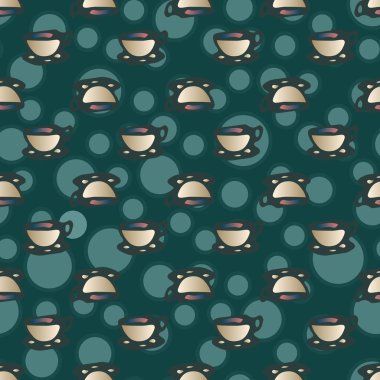 Bardak kahve veya çay arka plan seamless modeli üzerinde noktalı.