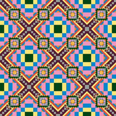 Geometrik etnik desen sorunsuz tasarım arka plan veya duvar kağıdı için