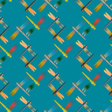 Dekoratif renkli seamless modeli ile şirin yusufçuk