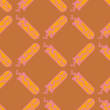 Kimya test tüpleri parlak arka plan üzerinde. Seamless modeli.