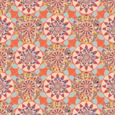 Renkli farklı renk seçenekleri sunan mozaik mandala arka plan