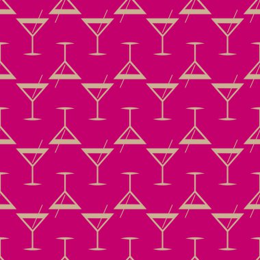 Tropik kokteyller desen, renkli kesintisiz vektör çizim