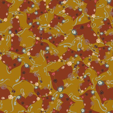 Soyut kalp doodle arka plan için seamless modeli. 