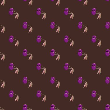 Şirin kiraz seamless modeli. Vektör çizim.