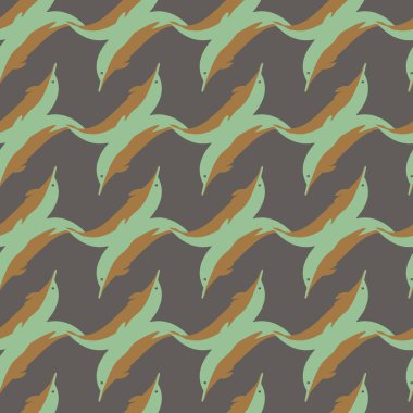 Dekoratif renkli seamless modeli sevimli yunuslar ile