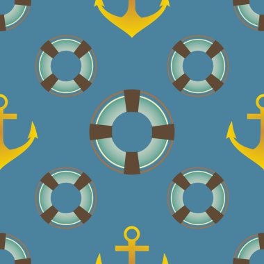 Deniz karikatür düz yinelenen desen. vektör çizim