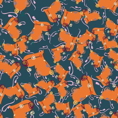 Soyut kalp doodle arka plan için seamless modeli. 