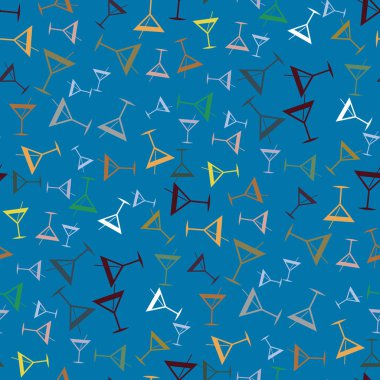 Tropik kokteyller desen, renkli kesintisiz vektör çizim