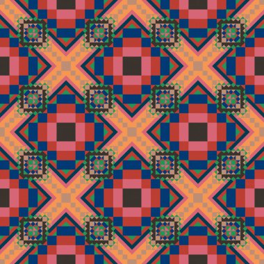 Geometrik etnik desen sorunsuz tasarım arka plan veya duvar kağıdı için