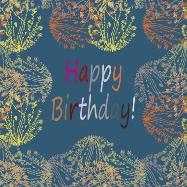 Çiçek desenli harflerle kutlu olsun çok renkli el çekilmiş