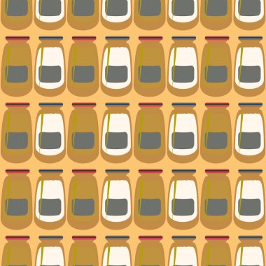 Kavanoz ile rustik ev konserve yeni dikişsiz desen arka planı için.