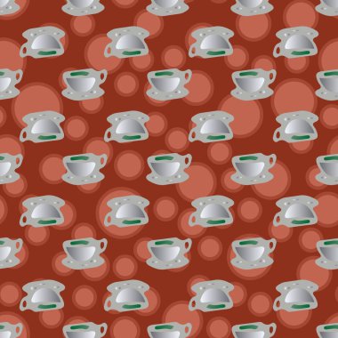 Bardak kahve veya çay arka plan seamless modeli üzerinde noktalı.