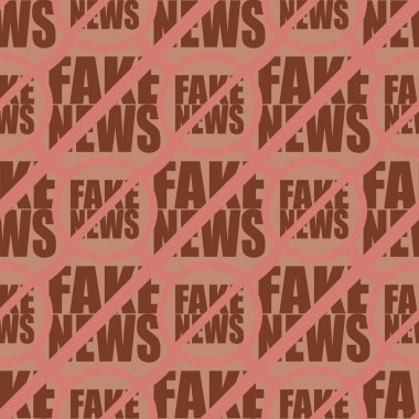 Logo sahte haberlerle kavramsal seamless modeli. İnsanlığın küresel sorunlar. Vektör çizim