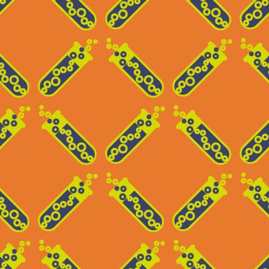 Kimya test tüpleri parlak arka plan üzerinde. Seamless modeli.