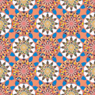 Renkli farklı renk seçenekleri sunan mozaik mandala arka plan