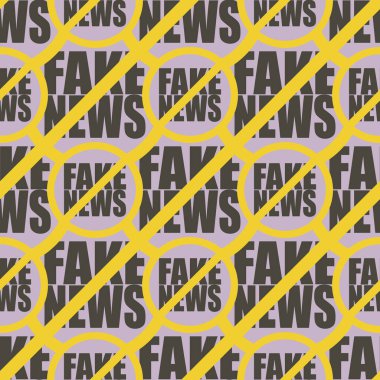 Logo sahte haberlerle kavramsal seamless modeli. İnsanlığın küresel sorunlar. Vektör çizim