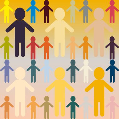 birçok kişi seamless modeli, vektör çizim 