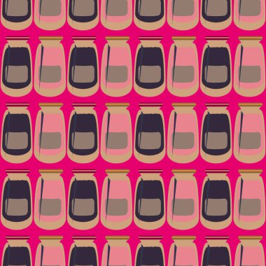 Kavanoz ile rustik ev konserve yeni dikişsiz desen arka planı için.