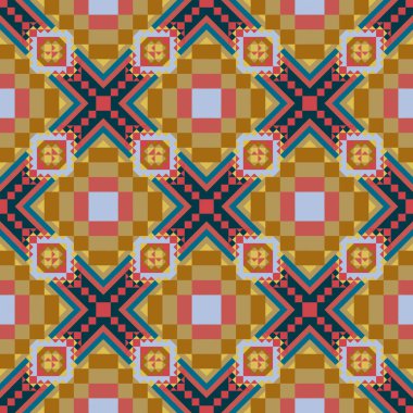 Geometrik etnik desen sorunsuz tasarım arka plan veya duvar kağıdı için