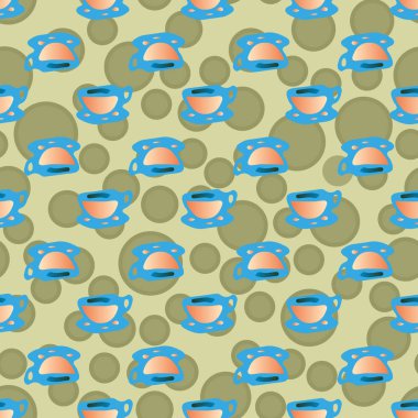 Bardak kahve veya çay arka plan seamless modeli üzerinde noktalı.