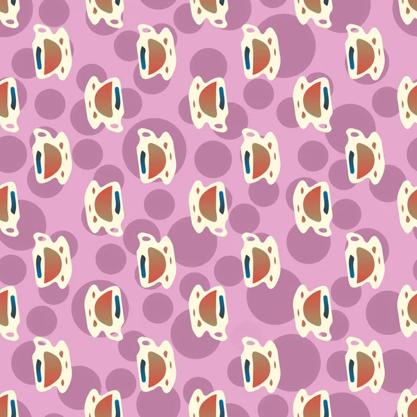 Cups Coffee Tea Dots Background Seamless Pattern — Stock Vector