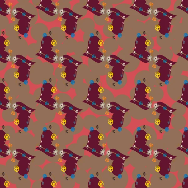 Soyut kalp doodle arka plan için seamless modeli. 