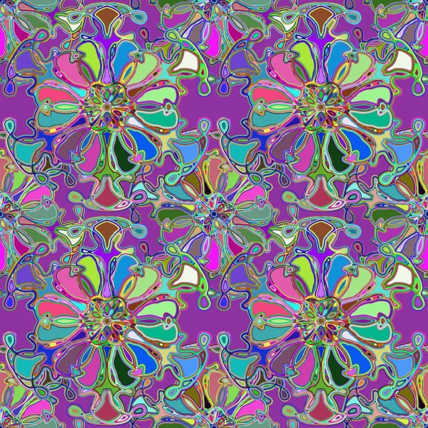 Modèle Sans Couture Kaléidoscope Abstrait Coloré Pour Arrière Plan — Image vectorielle