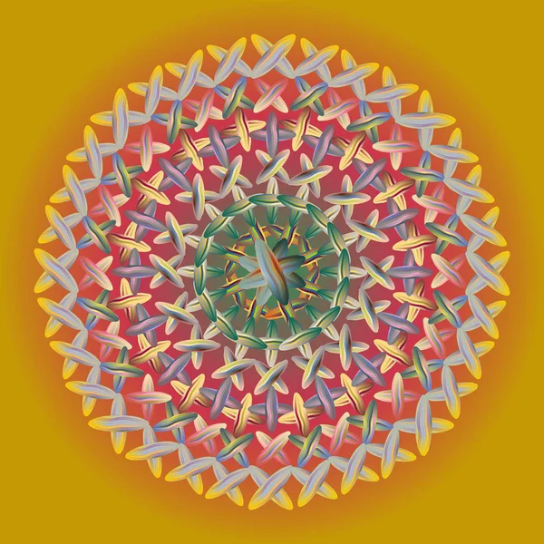 Mandala Abstrait Coloré Simple Ornement Circulaire Lumineux Composé Formes Simples — Image vectorielle