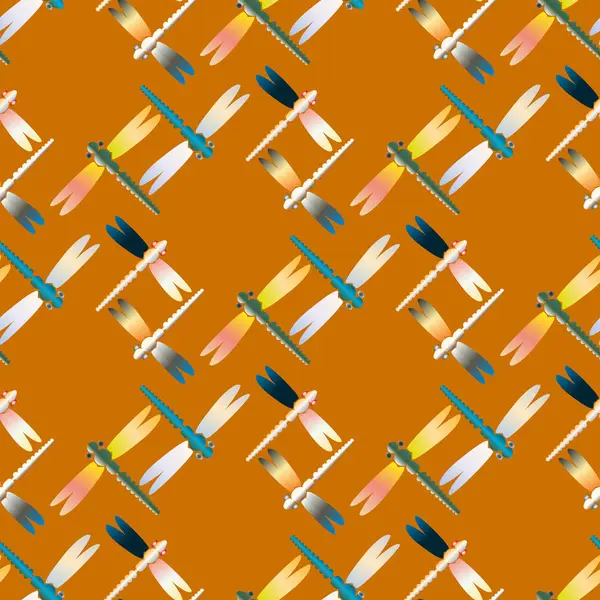 Dekoratif renkli seamless modeli ile şirin yusufçuk