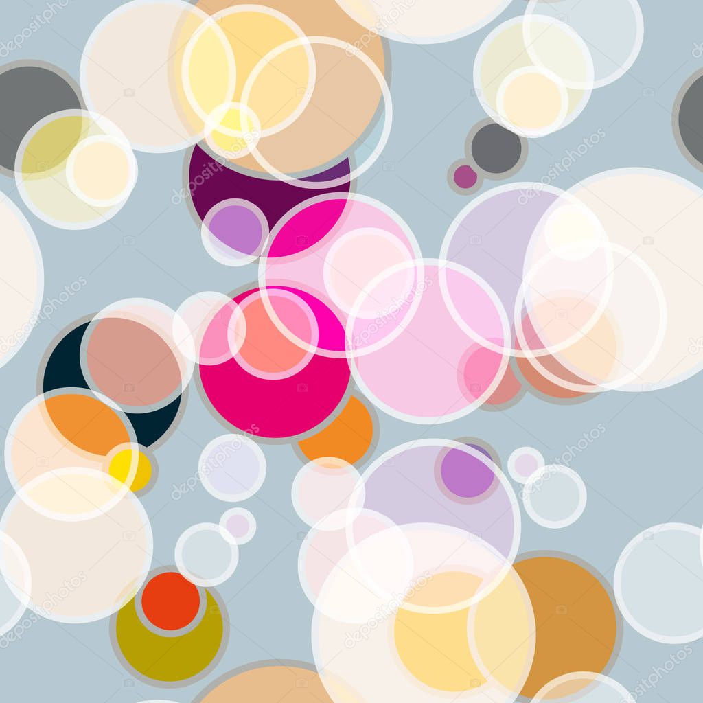 Abstract geometric colorful seamless pattern with circles, vector illustration for background. 