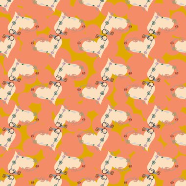 Soyut kalp doodle arka plan için seamless modeli. 