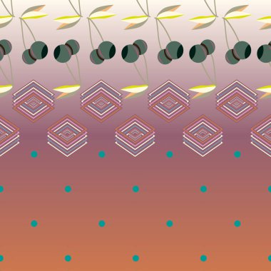 Şirin kiraz seamless modeli. Vektör çizim.