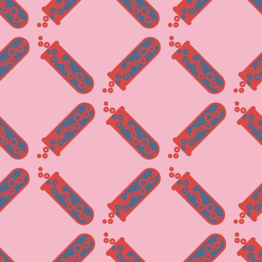 Kimya test tüpleri parlak arka plan üzerinde. Seamless modeli.