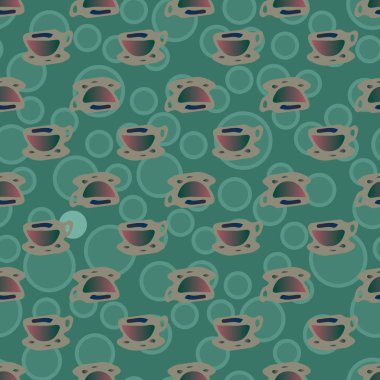 Bardak kahve veya çay arka plan seamless modeli üzerinde noktalı.