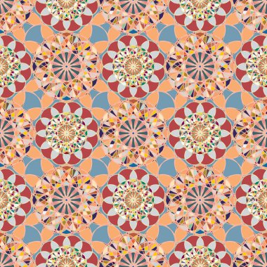 Renkli farklı renk seçenekleri sunan mozaik mandala arka plan