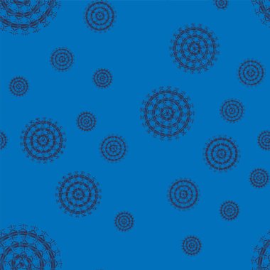 Basit renkli soyut mandala. Basit şekiller oluşan parlak dairesel süsleme. 