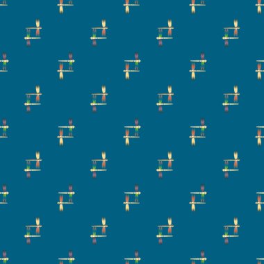 Dekoratif renkli seamless modeli ile şirin yusufçuk