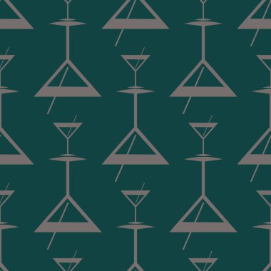 Tropik kokteyller desen, renkli kesintisiz vektör çizim